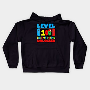 Level 100 Days Of School Unlocked Boys 100th Day Of School Kids Hoodie